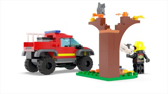 LEGO City 4x4 Brandweertruck redding - 60393 | 360° смотреть онлайн