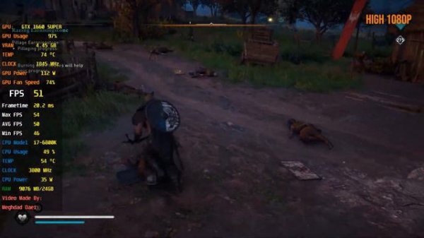 Assassins Creed Valhalla GTX 1660 Super 6GB All Setting FPS & Gameplay & Benchmark