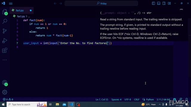Python Recursive Function: Calculate Factorial for Any Number. смотреть онлайн
