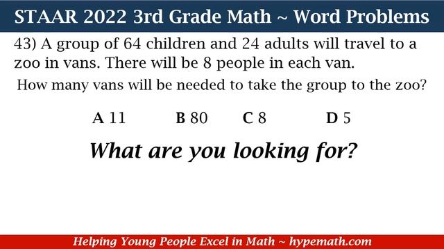 2022 STAAR Math ~ 3rd Grade (Multiplication and Division Word Problems) Part 7 смотреть онлайн