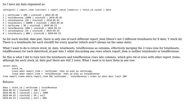 Databases: Getting 2 columns from sets of 2 rows in Postgresql смотреть онлайн