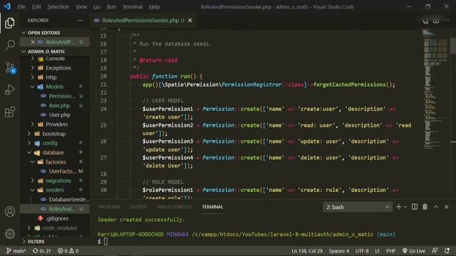 Laravel Admin Panel - AdminLTE - Spatie's Laravel-Permissions смотреть онлайн