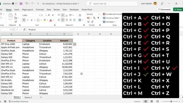 25 Keyboard Shortcuts in Excel - Malayalam Tutorial смотреть онлайн