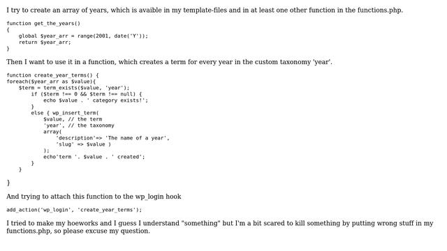 Wordpress: Defining a global array in functions.php? (2 Solutions!!) смотреть онлайн
