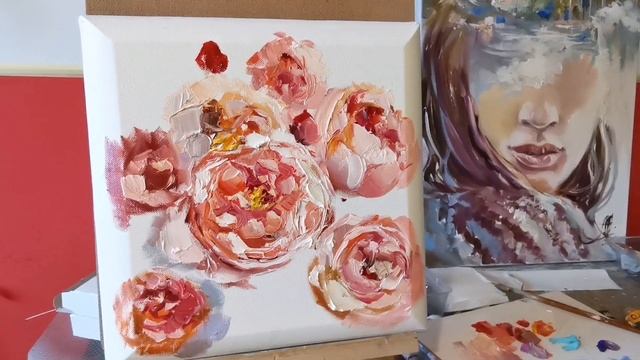 Картина с пионами маслом на холсте / Peonies Painting Tutorial смотреть онлайн