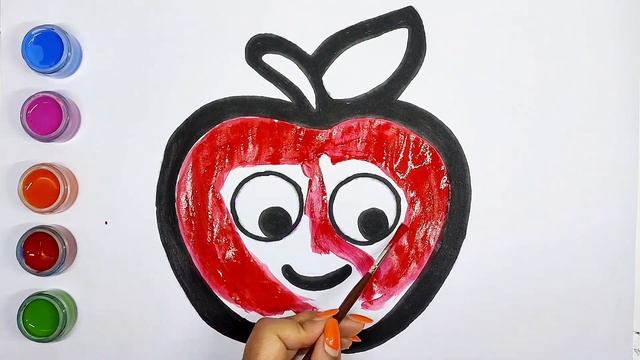 How to draw an appel drawing | Drawing and painting Apple for kids & Toddlers смотреть онлайн