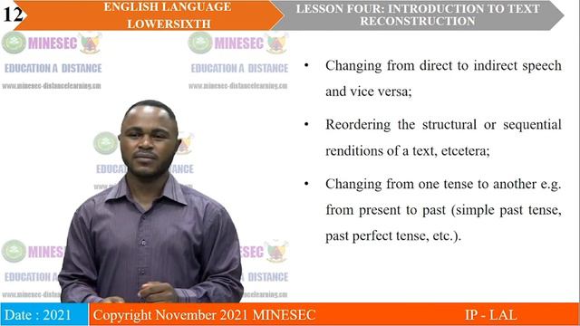 IP-LAL ENGLISH LOWERSIXTH LESSON 4 INTRODUCTION TO TEXT RECONSTRUCTION смотреть онлайн