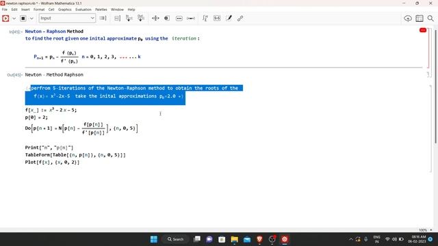 Newton-Raphson method using Mathematica software смотреть онлайн
