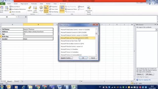 How to add date picker calendar /Drop down calendar to MS Excel sheet. смотреть онлайн