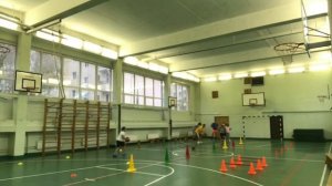 Тренировка по баскетболу для детей начального уровня подготовки.