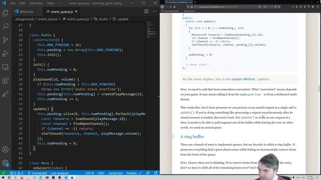 Game Programming Patterns part 17.1 - (Reading, JS) Event Queue смотреть онлайн