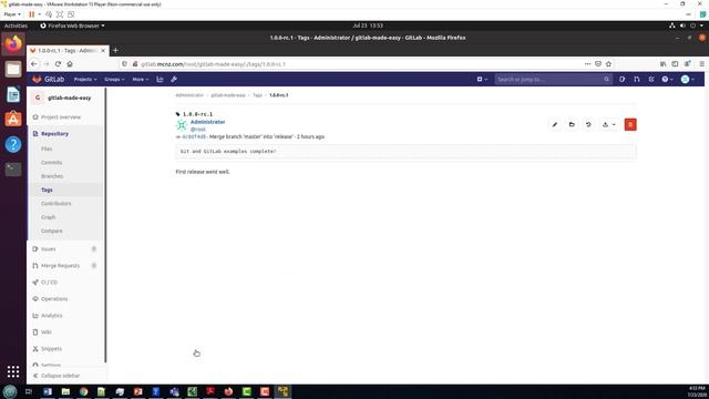 Create a GitLab tag example смотреть онлайн