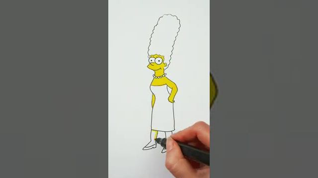 Как нарисовать Мардж Симпсон маркерами Простые рисунки для детей смотреть онлайн