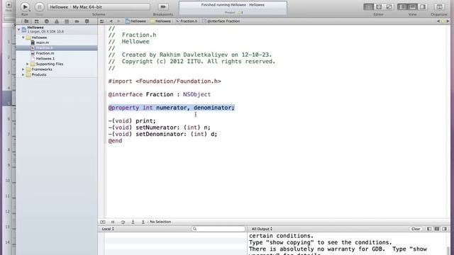 Разработка приложений для Mac OS X: Свойства в Objective C. Лекция 2 Модуль 2 смотреть онлайн