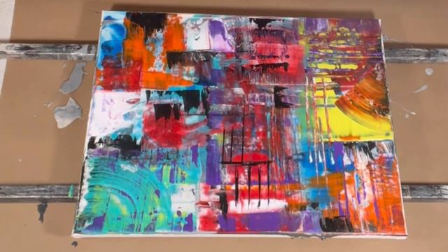 #143 Abstract with a Squeegee, Scraper and a Palette Knife. Awesome Results. Friday With Friends смотреть онлайн