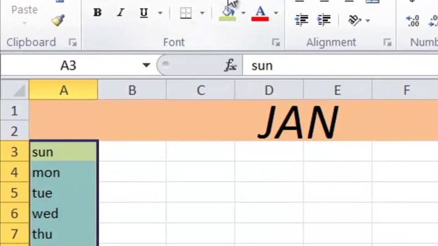 M S Excel 2010 how to create Calendar part-12 Hindi смотреть онлайн