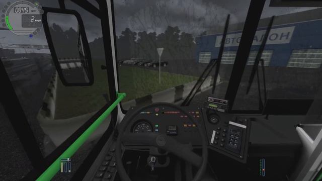 LiAZ 5256.57 | City Car Driving | Rainy Driving | Logitech g29 смотреть онлайн