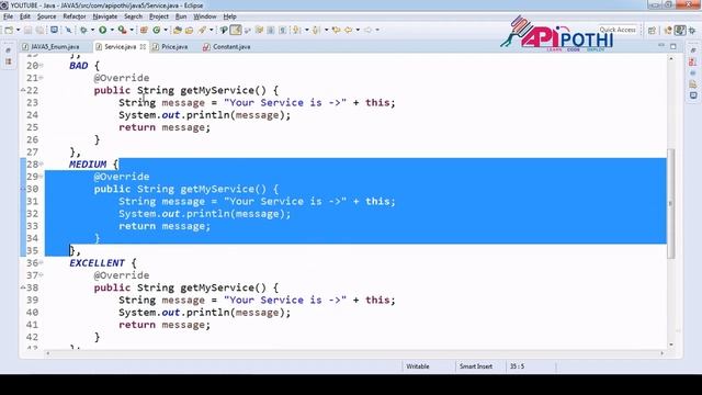 5. JAVA 5 Features "Enum " || API POTHI || JAVA 5 смотреть онлайн