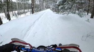 Тест гусениц на спортивном квадроцикле зимой