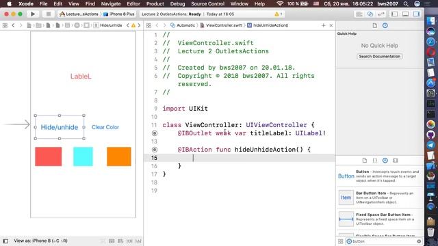 Lecture 2 Part 4 Otlets Actions Classes Structures Enums | Swift Winter Course 2018 смотреть онлайн