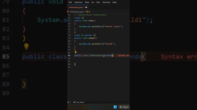 hierarchical inheritance in java/#java/#inheritance смотреть онлайн
