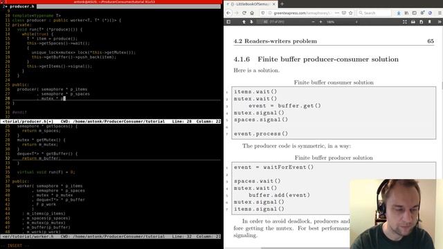 Tutorial: Little Book of Semaphores: Producer Consumer Problem смотреть онлайн