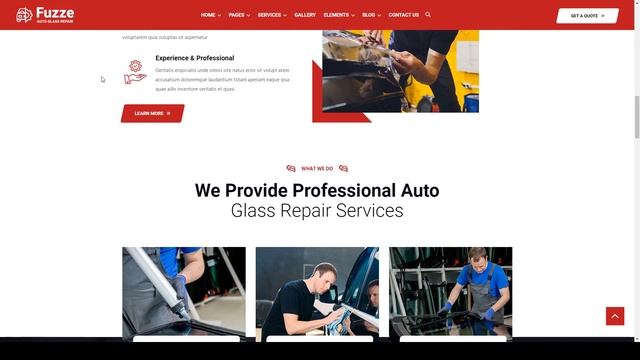Fuzze - Auto Glass Repair WordPress Theme auto mechanic car service смотреть онлайн