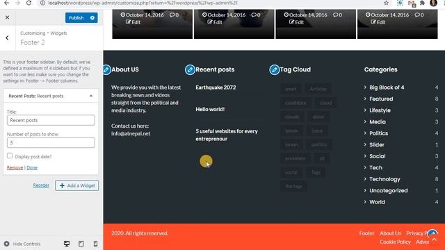 Managing footer in Wordpress news website смотреть онлайн