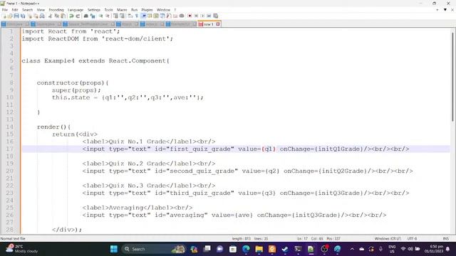 Basic I/O Structure using React JS, HTML Forms and Object Oriented Programming - Example2 смотреть онлайн