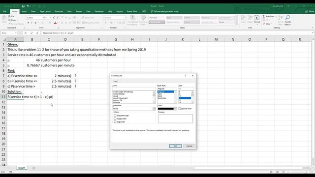 Calculate wait time exponential probabilities using Excel смотреть онлайн