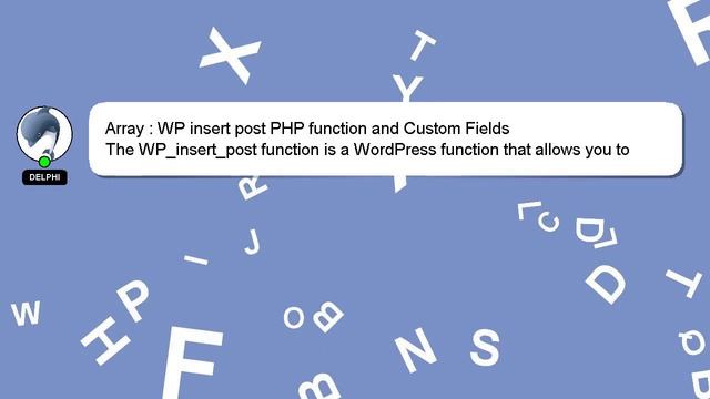 Array : WP insert post PHP function and Custom Fields смотреть онлайн