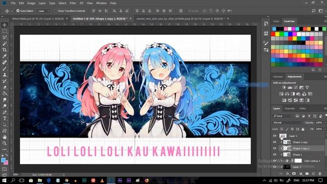 Speed Design Anime GFX for Photoshop | Rem & Ram | смотреть онлайн