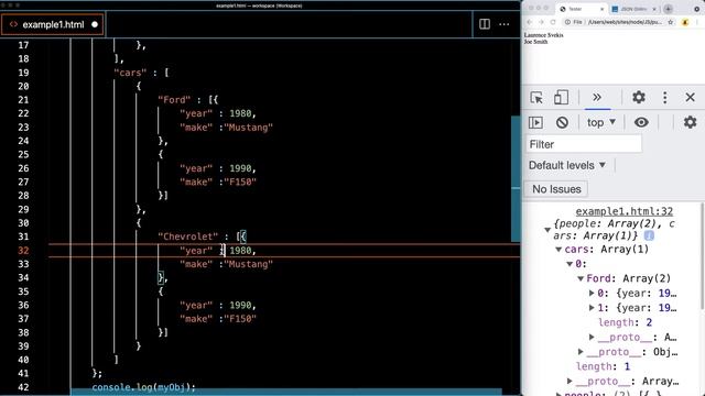JavaScript Lesson How to Output JavaScript Objects and Arrays to a web page JSON смотреть онлайн