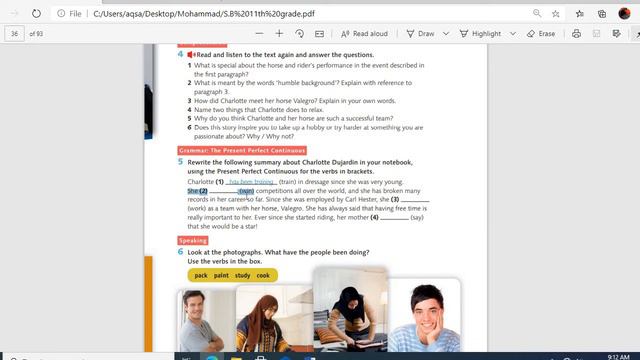 present perfect cont أول ثانوي смотреть онлайн