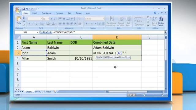 CONCATENATE Function in Excel 2007 смотреть онлайн
