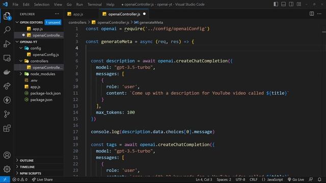 OpenAI Tutorial #4 - Making an Express API смотреть онлайн