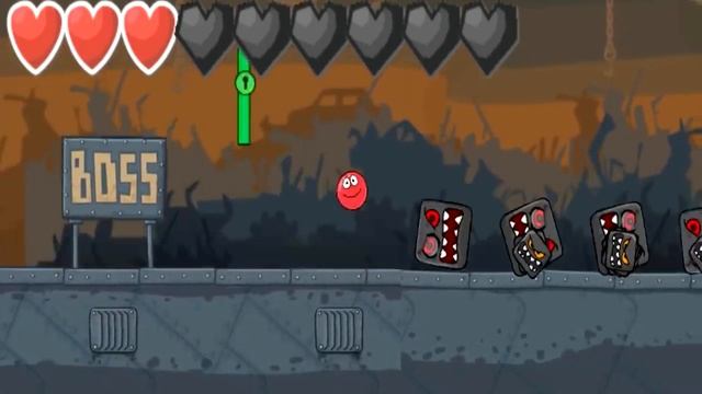 BIG Red Ball 4 VS 9999 squares.Большой красный шарик катается на тачке в зоне квадратов Боссов смотреть онлайн