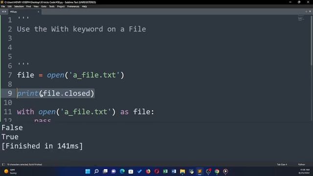How to use the with keyword on a file in python смотреть онлайн