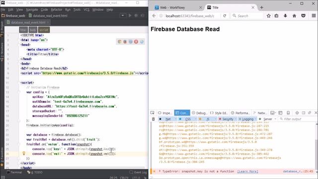firebase web 5 : database read ( value event ) смотреть онлайн