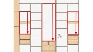 Планировка внутреннего наполнения шкафа купе