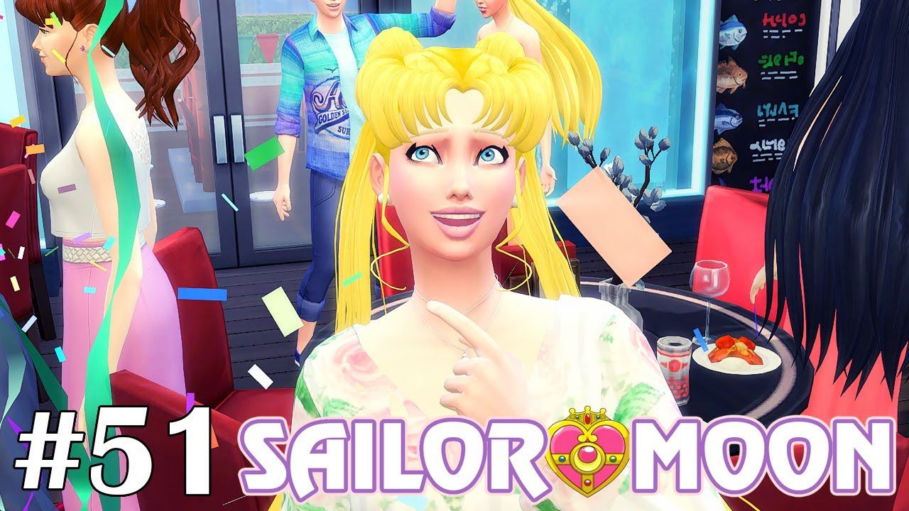 ДР Усаги в японском ресторане - The Sims 4 - Sailor Moon #51 смотреть онлайн