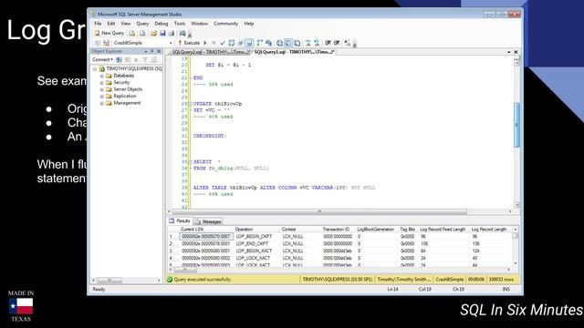 TSQL: Altering Column To NOT NULL Causes Log Growth Spike смотреть онлайн