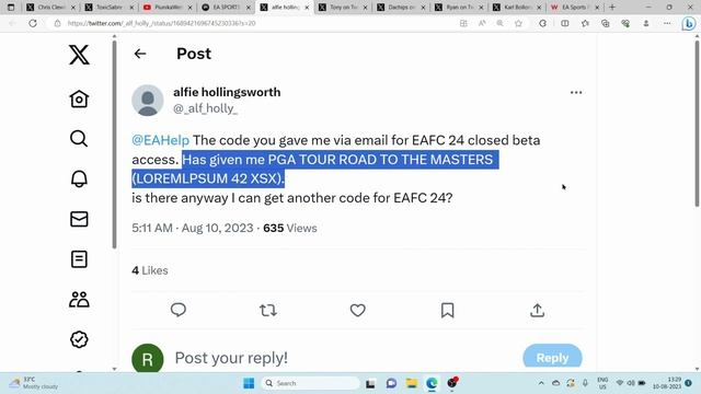 EA Sports FC 24 beta code not working or 'received for wrong platform' смотреть онлайн
