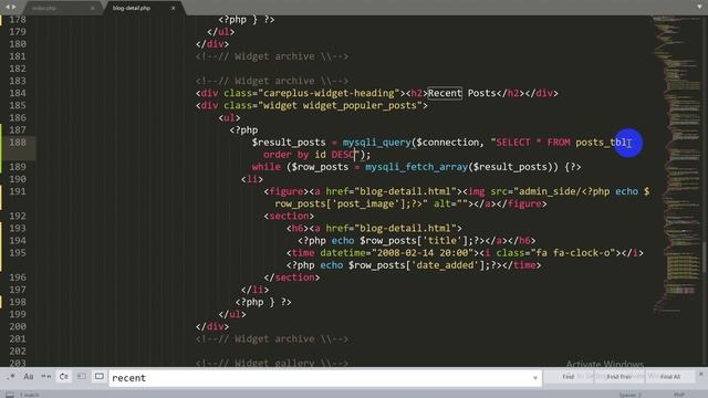 Lecture 70 php 19 Managing Recent Posts and Coments on website смотреть онлайн