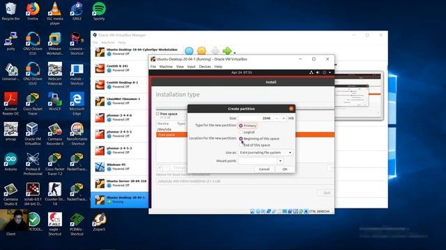 Install Ubuntu Desktop 20.04 LTS on VirtualBox 6.1 смотреть онлайн