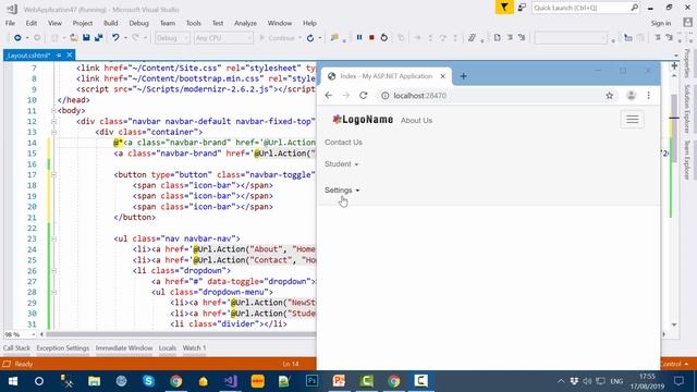 ASP.NET MVC 5 Tutorial In Urdu - How to Make Bootstrap 3 NavBar Response смотреть онлайн