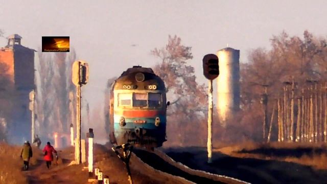 Дизель-поезд Д1-775 на перегоне Горожено - Новополтавка смотреть онлайн