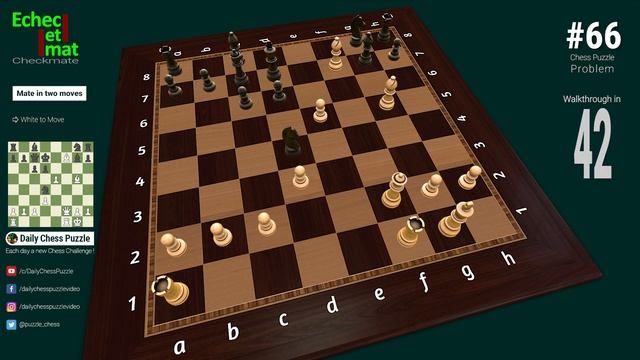 #66 Daily Chess Puzzle [mate in 2 moves] Problem with 3D solution | Checkmate смотреть онлайн