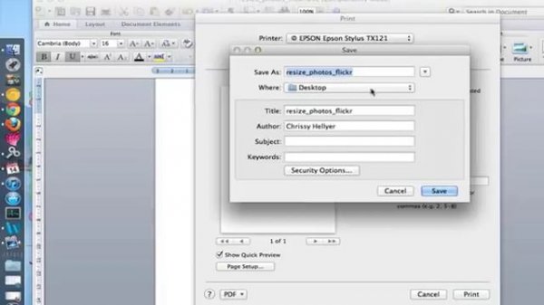 Convert Word Doc to PDF (Mac)