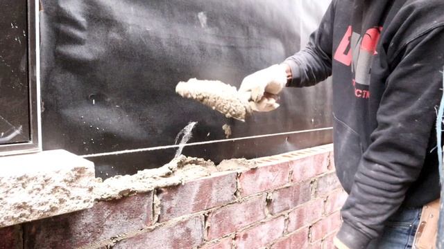 Laying Bricks In Snow Storm In Toronto Canada  In 2021